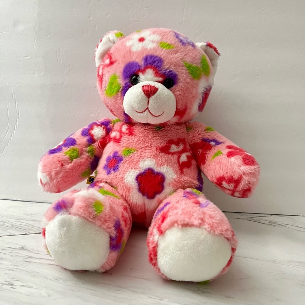 Build A Bear Workshop Enchanted Floral Butterfly Print Pink 16" Stuffed Animal